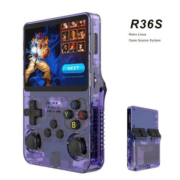 Portable Game Players Open Source R36S Retro Handheld Video Console Linux System 3 5 Inch I Screen Pocket Player R35S 64GB Games L26822