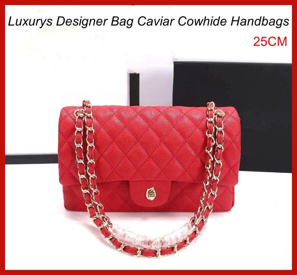 

Girl Handbags Luxuries Luxe Tote Bag Designer Bag Classic Caviar Cowhide Fashion Flap Bag Wallet Lady 7A Quality Expensive Totes Luxuries Shoulder Bag Crossbody Bag, 1 gold buckle