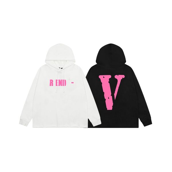 

P111027 Designer men hoody hoodies pullover sweatshirts loose long sleeve hooded jumper mens high quality women Tops designer V Letter Printing, Black #2