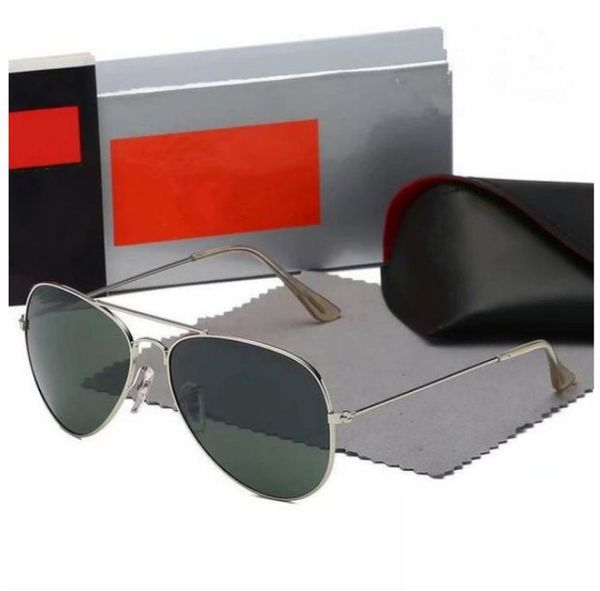

frame Glasses Fashion Aviator Men Designer Sunglasses for Women UV400 Protection Shades Real Glass Lens Gold M
