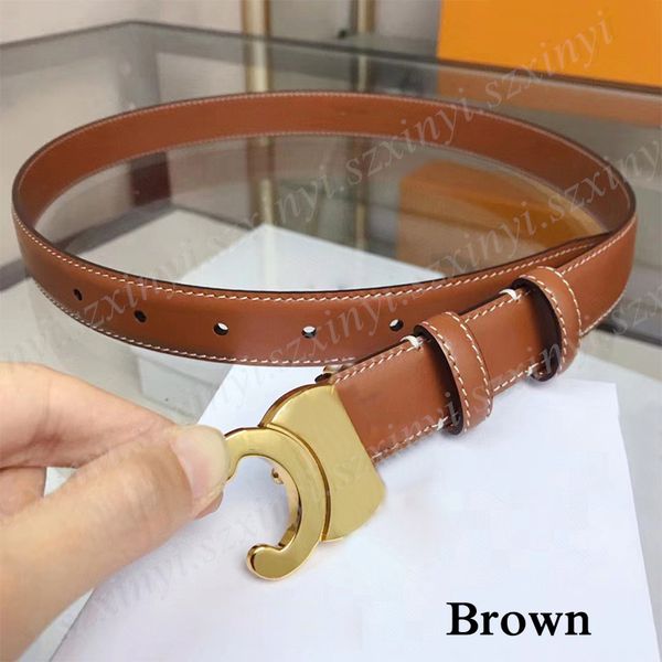 

Fashion Women's Belts with Gold Buckle Logo Belt 4colors with Gift Box