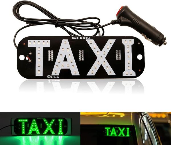 

LED Taxi sign Display Signal Indicator Lights 12V LED Cab Top Sign Windshield Lamp with cigarette lighter