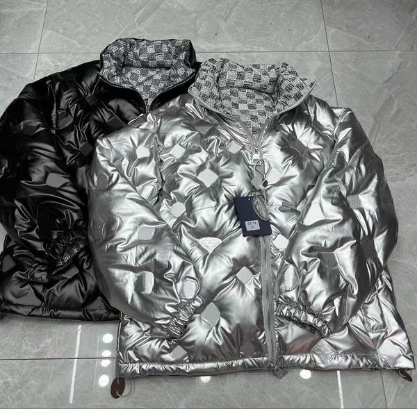 

Down Parkas Designer Womens Jacket Mens Down Coat Winter Standing Collar Panel Womens Coat Designer Brand Same Coat, Silver