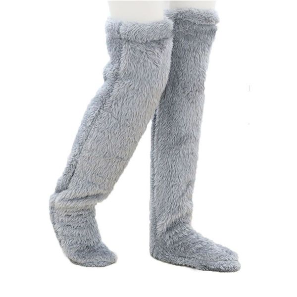 

Women Socks Winter Warm Feet Stockings For Long Multifunctional Bed Sleep With Quilt Old Cold Legs Foot Warming, Grey