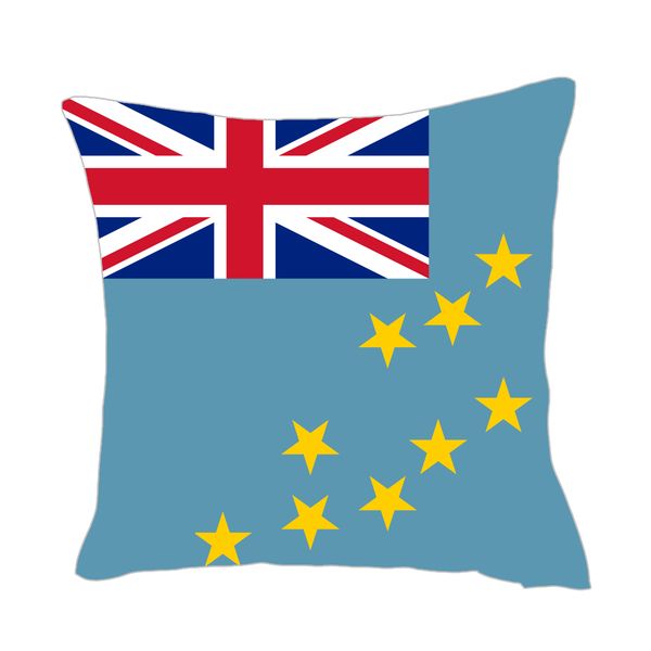 

tuvalu flag throwpillow cover factory supply good price polyester satin pillow cover