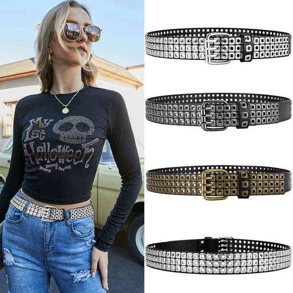 

belts women's belt punk style rivet eyelet wide girls' fashion personalized decoration jeans belt, Black;brown