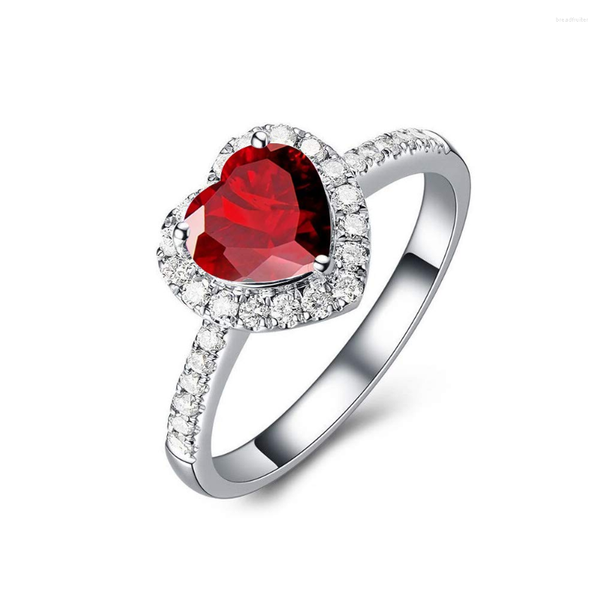 

wedding rings amvie fshion heart for women cubic zirconia love her promise engagement ring girls size 5-12, Slivery;golden