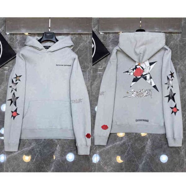 

classic luxury men's sweatshirts ch brand fashion hoodies men woman designer horseshoe cross pullover hooded zipper sweater loose jacke, Black