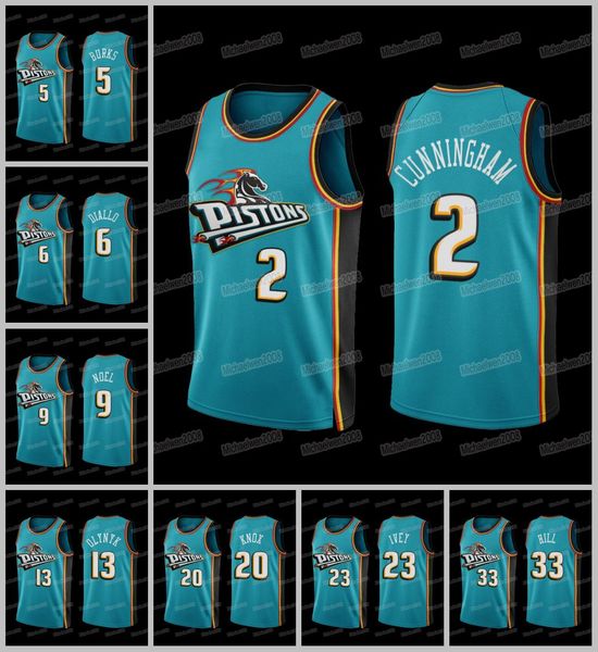 

2022-23 cade cunningham 2 classic basketball jerseys jaden ivey jalen duren grant hill saddiq bey isaiah stewart hamidou diallo killian haye, Black;yellow