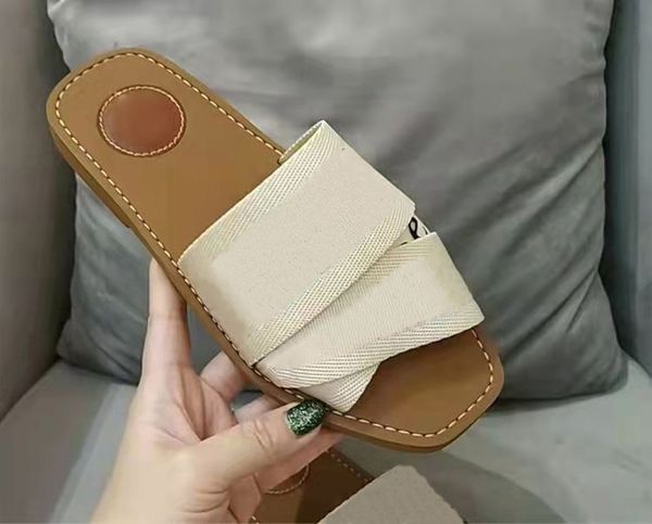 

designer canvas slippers women woody mules flat sandals rubber slides white black pink sail bordeaux lace lettering fabric womens summer out
