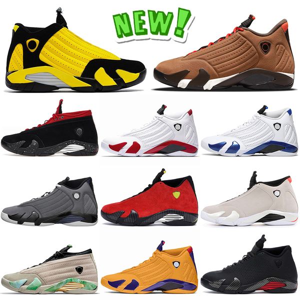 

14 14s jumpman basketball shoes mens high og black yellow winterized red lipstick candy cane hyper royal light graphite desert sand fortune