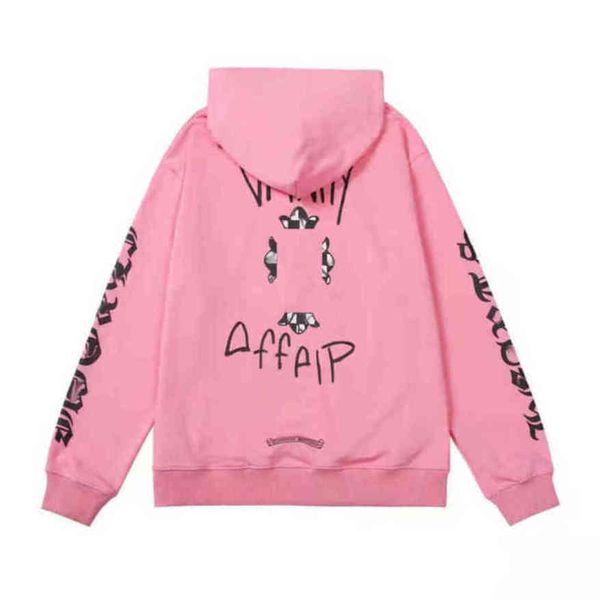 

classic luxury men's sweatshirts ch brand fashion hoodies men woman designer horseshoe cross pullover hooded zipper sweater loose jacke, Black