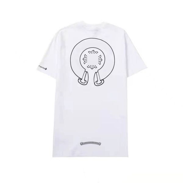 

mens classic luxury t shirts fashion brand ch men tees horseshoe cross designer tshirts summer man hip hop sweater sanskrit letter t-shirt, White;black