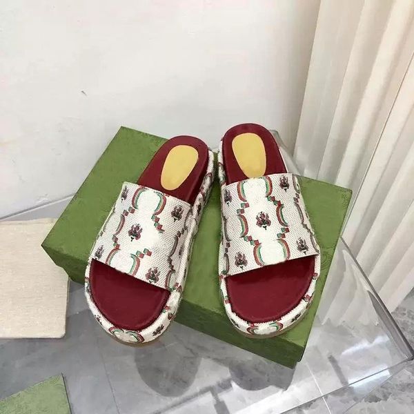 

slippers 2022 thick bottom sandals women slippers embroidered shoes cotton platform fashion slipper letter flat mules lady designer sandals, Black