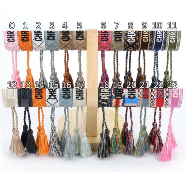 

fashion brand luxury bracelets chains women men embroidered handmade woven signature tassel bangle adjustable friendship bangles holiday bea, Golden;silver