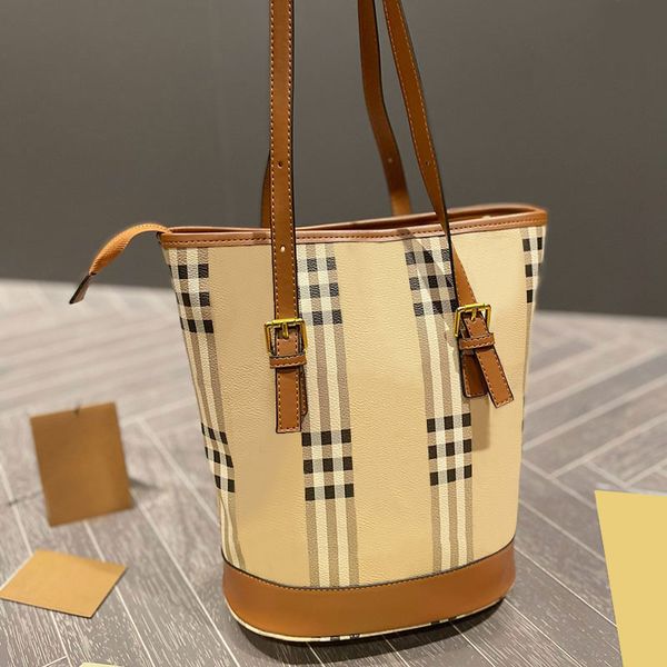 

bucket plaid women crossbody bags shoulder bag check handbags handbag purse tartan medium size fashion bags removable strap