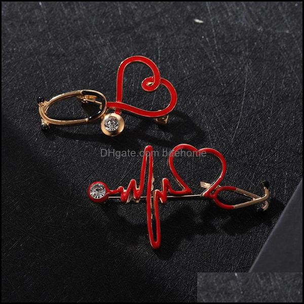 

pins brooches cute electrocardiogram stethoscope brooch suit lapel pin mtistyle epidemic prevention jewelry accessories gift for doc dhzlq, Gray