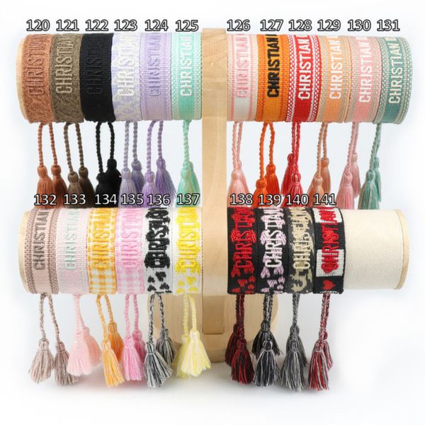 

classic fashion brand bangles bracelets luxury women men handmade signature embroidered woven tassel adjustable bracelet jewelry friendship, Black
