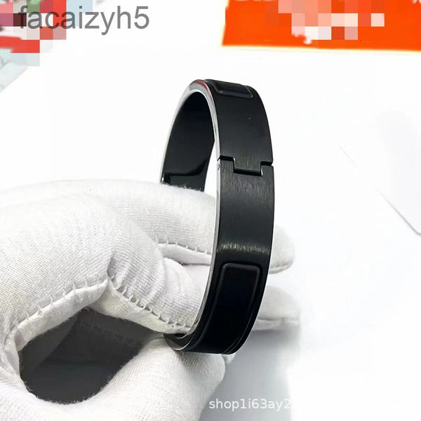 

charm bracelets designer 2022 new aijia cool frosted all black bracelet male and female h letter high version cnc couple bracelettu03, Golden;silver