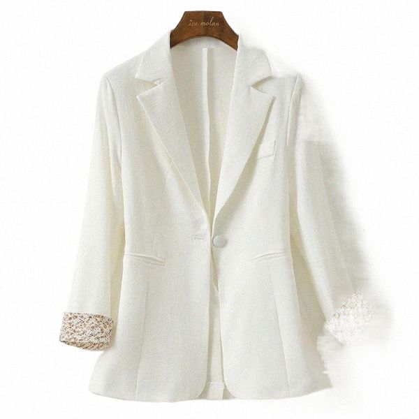 

women's suits & blazers women's spring jacket 2021 fashion ol female oversize floral sleeve single button blazers white black suit