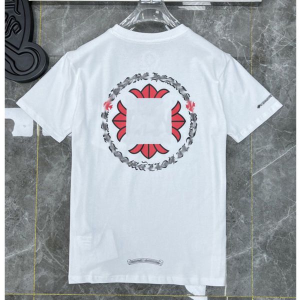 

luxury men's ch women t shirts summer brand man t-shirt fashion cross sanskrit tees letter horseshoe short sleeve designer tshirts boy, White;black