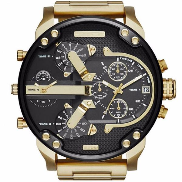 

relogio masculino mens watch sports wristwatches big face stainless steel quartz analog business army military watches gifts clock226s, Slivery;brown