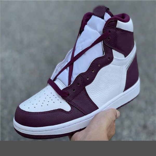 

1 high og bordeaux mens basketball shoes womens 1s bordeaux white-metallic silve rmen outdoor running sports trainers sneakers 555088-63001