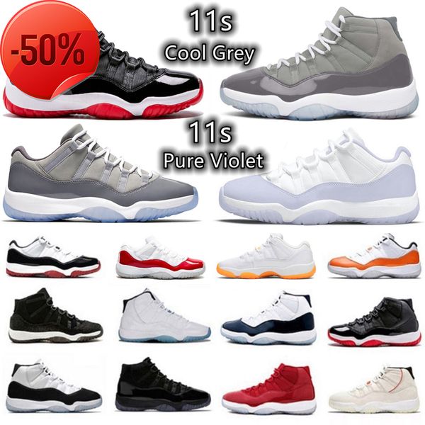 

boots jumpman 11 11s mens basketball shoes cool grey pure violet citrus legend gamma unc blue jubilee bred low cap gown concord space jam me, Black
