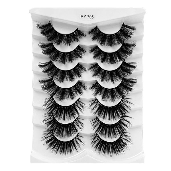 

thick curly false eyelashes naturally soft & vivid messy crisscross hand made reusable multilayer fake lashes extensions eyes makeup 8 model