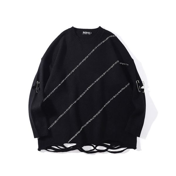 

men's sweaters black 2022ss knitted mens autumn sleeveless sweater casual loose crew neck pullover men, White;black