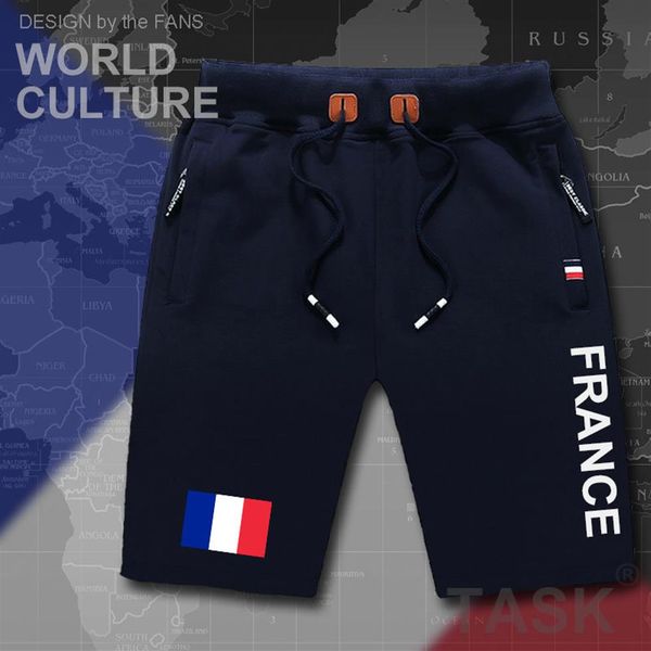 

france french republic mens shorts beach new men's board shorts flag workout zipper pocket sweat bodybuilding fra casual y200831197n, White;black