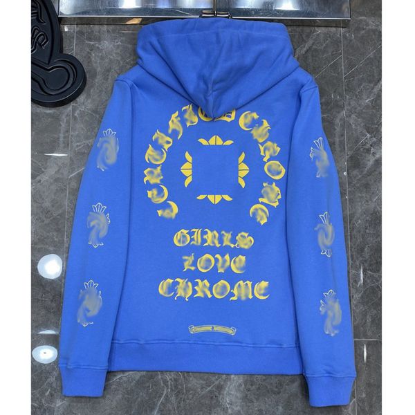 

classic luxury men's sweatshirts ch fashion hoodies men woman designer horseshoe sanskrit cross pullover hooded zipper sweater loose ja, Black