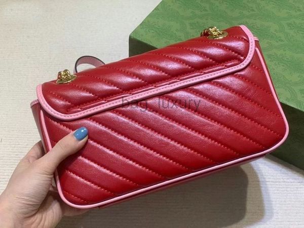 

designer fashion cross-body bag marmont classic leather handbag lady luxury hand-held soft shoulder bag sewing heart-shaped embroidery purse