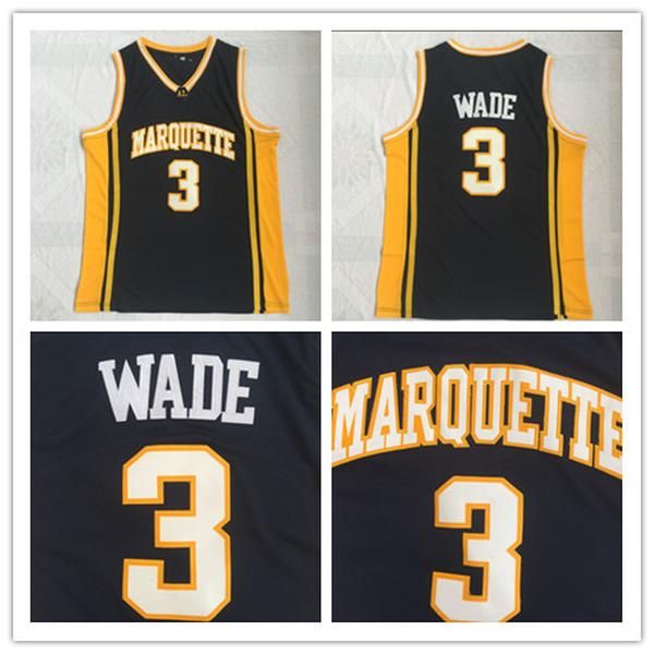 

dwayne wade marquette ncaa college basketball men s jersey stitched, Black