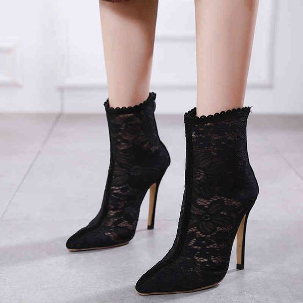 

boots spring new lace personalized high heel cool size 40 220901, Black