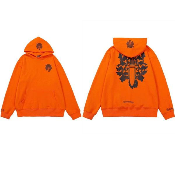 

luxury men's classic sweatshirts ch fashion hoodies men woman designer horseshoe sanskrit cross pullover hooded zipper sweater loose ja, Black