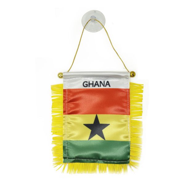 

ghana window hanging flag 10x15 cm double sided mini hanging flags with suction cup for home office door decor