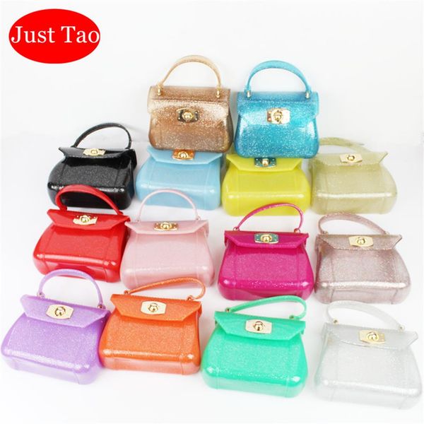 

just tao kids jelly handbags baby girls small shoulder bags for summer girls mini coin purse child fashionable bags jt023214a, Black