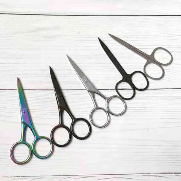 

stainless steel small tools eyebrow trimmer nose hair scissors cut manicure facial trimming tweezer makeup beauty tool vtmtb1955