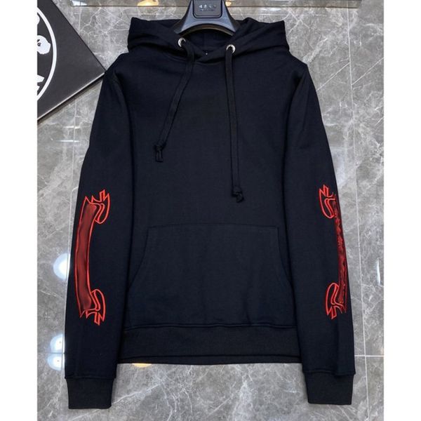 

classic men's luxury sweatshirts ch brand fashion hoodies men woman designer horseshoe cross pullover hooded zipper sweater loose jacke, Black