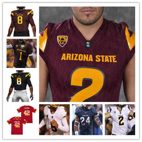 

men's t shirt american college football wear custom ncaa football arizona state asu jersey pat tillman jayden daniels rachaad white eva, White;black