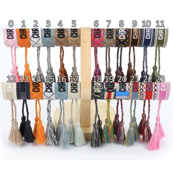 

brand fashion luxury bracelets chains women men embroidered handmade woven signature tassel bangle adjustable friendship bangles holiday bea, Golden;silver