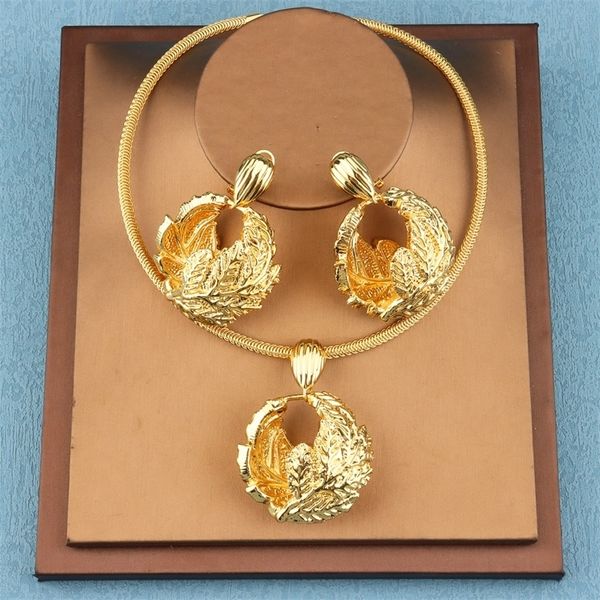 

other jewelry sets trend set fashion for women gold color earrings necklace wedding party anniversary gift 220831, Silver