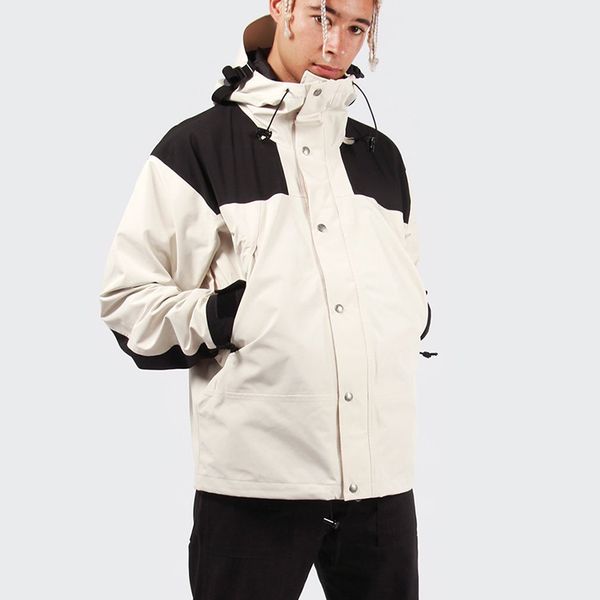 

22fw 1990 limited mountain hooded jacket early autumn color matching splicing outdoor jackets high street casual coats man women fashion hip, Black;brown