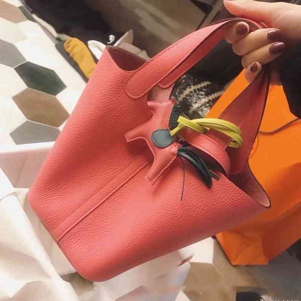 

designer bags hemees high level handbag imported togo cowhide lychee pattern food basket bag first layer fashionable versatile high-grade bu