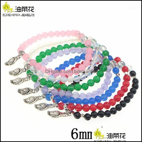 

beaded strands beaded strands sweet natural stone 6mm round beads jades crystals rubys bracelet alloy accessories girl christmas we dh6vp, Black
