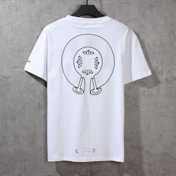 

men's summer ch t shirts brand man t-shirt luxury women cross sanskrit tees letter designer tshirts classic boy loose round neck shirt, White;black