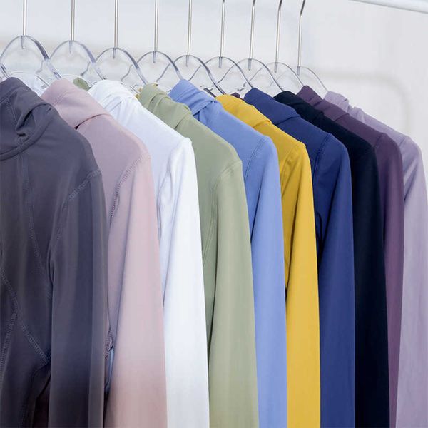 

d4kr women's jackets lu's yoga suit zipper hooded casual sports running fitness cardigan tight solid color jacket 777e, Black;brown