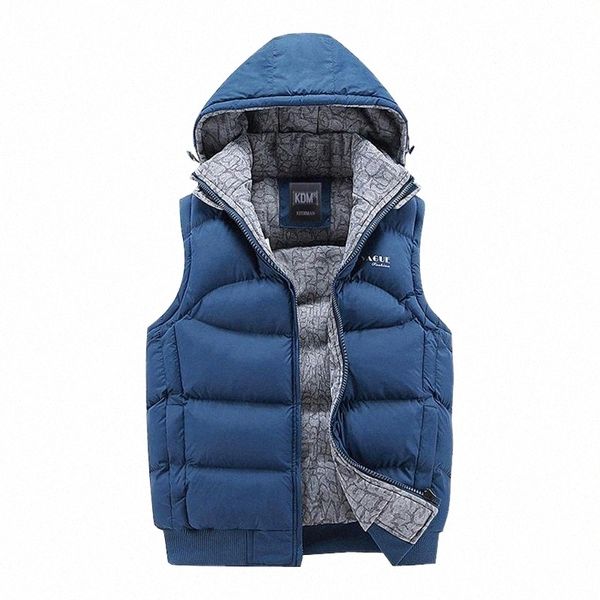 

men's vests mens winter jacket men vest sleeveless veste homme fashion casual coats male hooded cotton-padded thickening waistcoat xxxl, Black;white