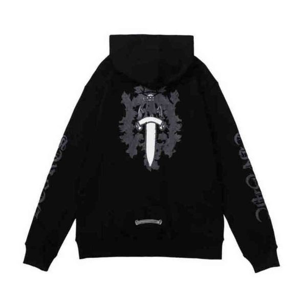 

men's classic luxury sweatshirts ch brand fashion hoodies men woman designer horseshoe cross pullover hooded zipper sweater loose jacke, Black